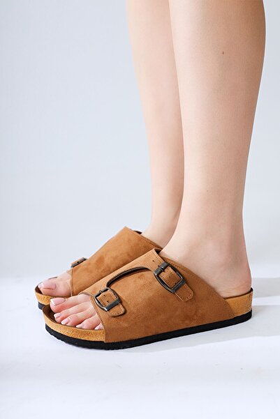 Limoya Papuci de damă din piele naturală Christella, piele de căprioară, cu cataramă dublă, produs de oportunitate