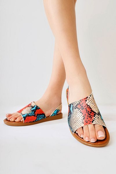 Limoya Sandale de damă Kaia din piele naturală cu model șarpe