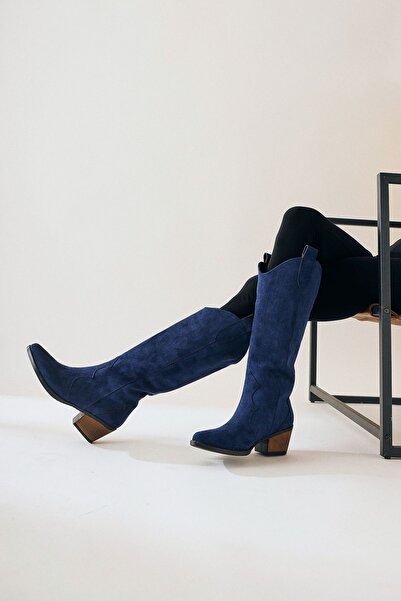 Limoya Lhena Синій замшевий західний жіночий черевик на шнурівці