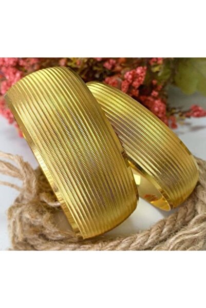 barisiva gold 22 Ayar Altın Kaplama Kadın 3 Cm Eninde Bilezik Modeli 1 Adet F...