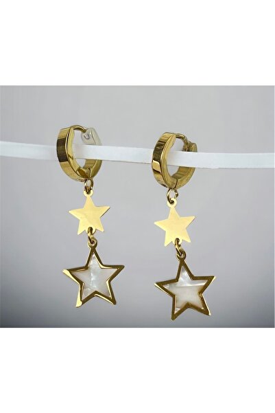 GOLD YILDIZ ÇELİK KÜPE