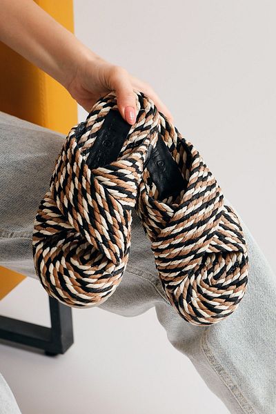 Limoya Papuci de damă Leiya Black Cross Banded Rope