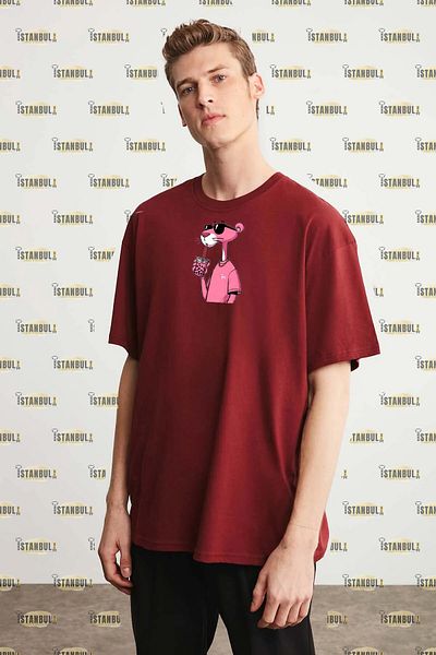 aynewmoda Тениска с щампа „Розова пантера“ с голям размер