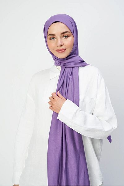 Modakaşmir شال أنيق من القطن الممشط من الكشمير الليلكي