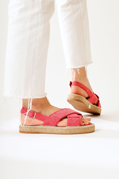 Limoya Iris Fuchsia Velvet Cross-Strapped Women's Sandals Opportunity Product