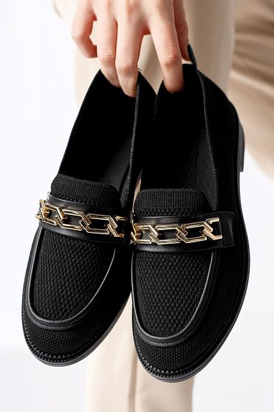 Limoya Ida Marie Black Buckle Detailed Knitted Women's Casual Shoes