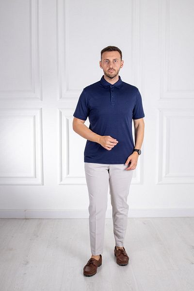 Sarar Μπλουζάκι με συνέντευξη Navy Blue Modal Polo