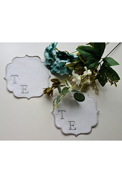 FLAWLESS HOME Kişiye Özel Baş Harf Işlemeli Nişan Söz Kokteyl Peçetesi | Sunum Peçetesi | Kahve Yanı Peçetesi