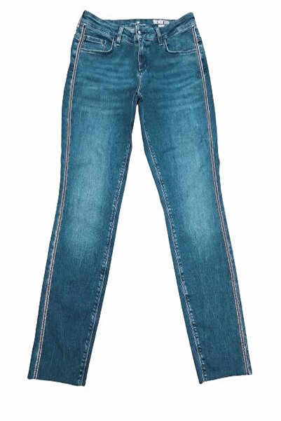 rose moda Normal Bel Mom Kot Pantolon Esnek Cepli Dar Kalıp Pamuklu - Slim Mo...