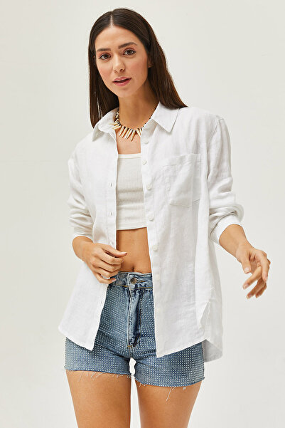 Butik Arzu Özel Moda Atölyesi Oversize Keten Gömlek