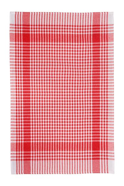 LATTE TEKSTİL 4-Piece Red Checkered Petite Diapers - Feeding Cover and Serving Napkin 50x70 cm