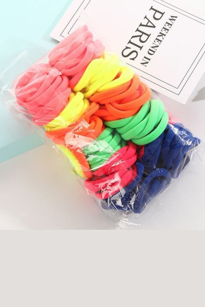 PREGIO Colorful Women's Hair Rubber - 50-Piece Towel Clasp