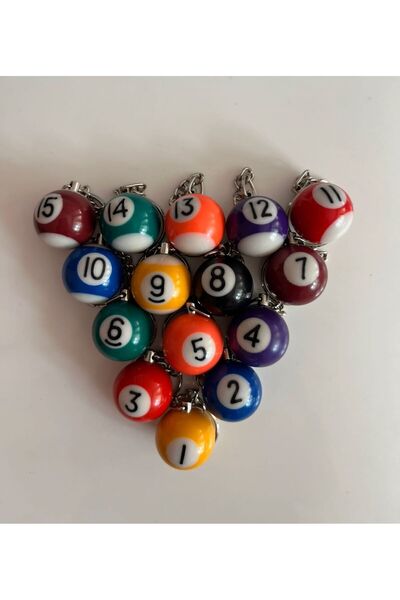 BİLARDOHANEM Bilardo Topu Anahtarlık (Rastgele Gönderilir)
