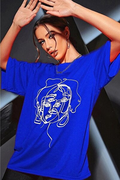 oneagılyazı Голяма тениска с щампа на лицето