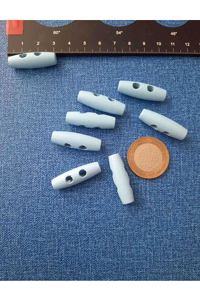 Beyna Accessory Natural Wood - Light Blue Wooden Shepherd, 3 cm Button, 1 Pack 12 Pieces