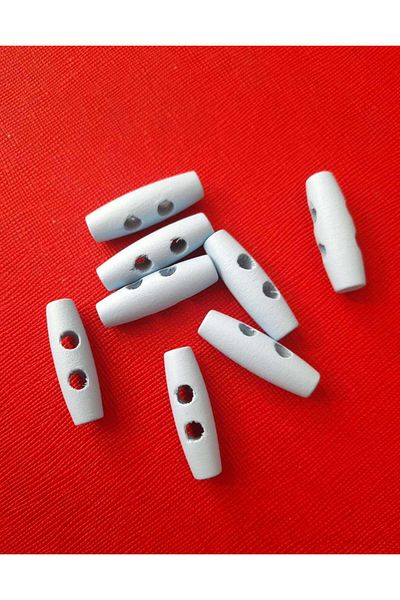 Beyna Accessory Natural Wood - Light Blue Wooden Shepherd, 3 cm Button, 1 Pack 12 Pieces