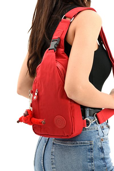 Çanta Trend Sanmorris Women - Water Resistant Crinkle Fabric Crossbody Monkey Gift Bag