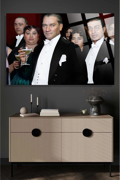 TAULART Γυάλινος πίνακας υψηλής ευκρίνειας Ataturk υψηλής ποιότητας 4mm, ανθε...