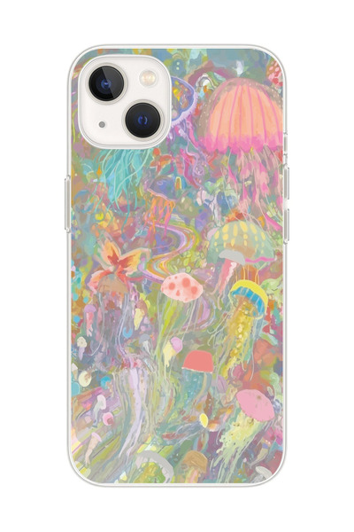 SUPER FRAME Iphone 14 Uyumlu Deniz Anası Tasarımlı Şeffaf Telefon Kılıfı