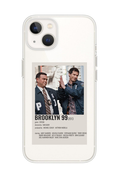 SUPER FRAME Iphone 15 Uyumlu Brooklyn 99 Tasarımlı Şeffaf Telefon Kılıfı