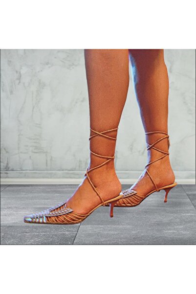 No39 Io&Te Marka, İtalyan el yapımı (handmade), Altın, Topuklu, Şık, Ayakkabı