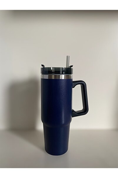 PRETTIFY CARE Stainless Steel Pipetli Yandan Tutmalı  0.89 Lt Seyahat Termosu