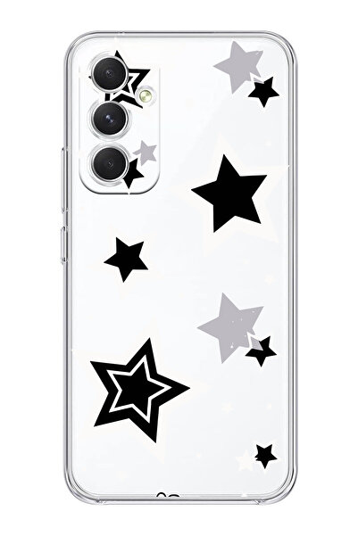 SUPER FRAME Samsung Galaxy A25 Uyumlu Yıldızlar Tasarımlı Şeffaf Telefon Kılıfı