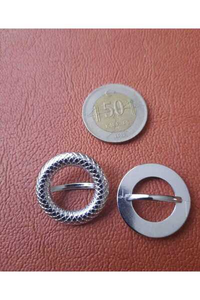 Beyna 2.5 CM Silver Coated Steering Wheel Modl Metal Button - 1 Pack 4 Pieces