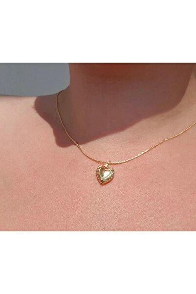 Claritas Takı Kadın Altın Kaplama Minimal Açılır Kapanır Açılabilir Kalp Kolye