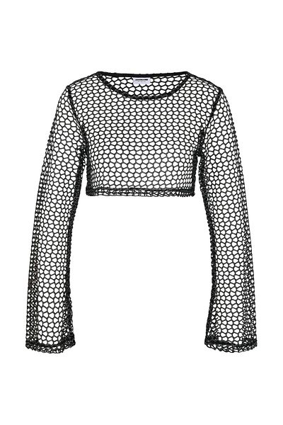 Noisy May NMDANICA Lurex-Crop-Top – Glockenschnitt L/S JRS