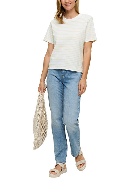 s.Oliver T-Shirt Rundhalsausschnitt - Kurze Ärmel, Rippblende2151141