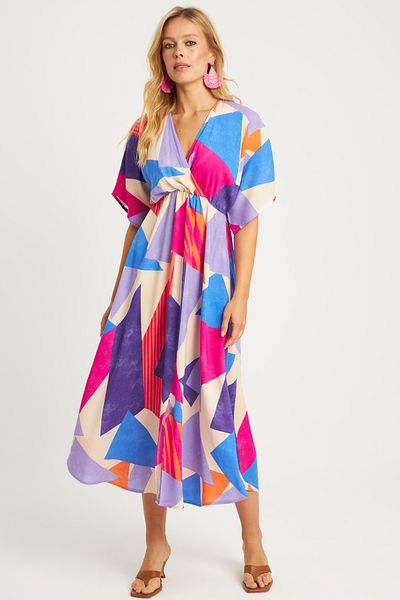 Cool & Sexy HT108 modell duplasoros midi női ruha - több mintás