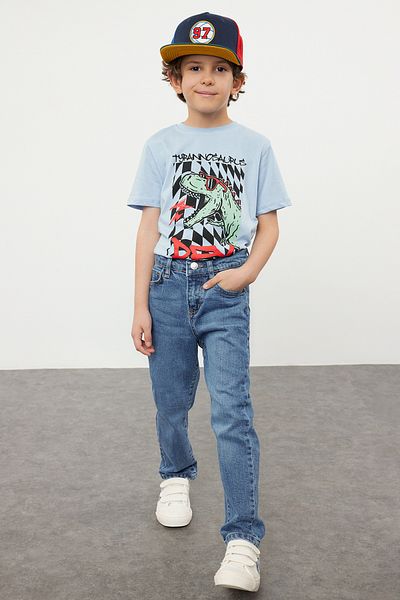 TRENDYOLKIDS Chlapecké modré úzké džínové kalhoty - TKDSS24PL00015