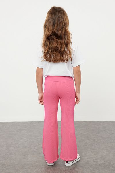TRENDYOLKIDS Fuchsia Basic-Strickleggings für Mädchen TKDSS24TA00007