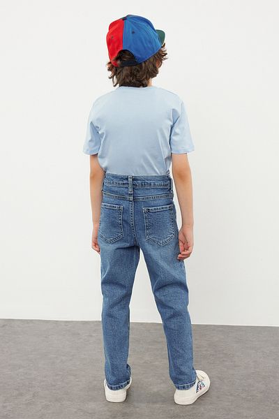 TRENDYOLKIDS Chlapecké modré úzké džínové kalhoty - TKDSS24PL00015