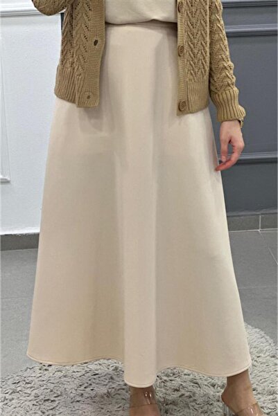 Ebrar Store Φούστα Skuba-LE2348 - Μπεζ