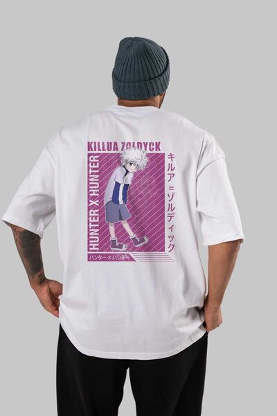 Ankhises Μπλουζάκι Killua Zoldyck 3 1 Anime με μοτίβο λευκό υπερμεγέθη - 100%...