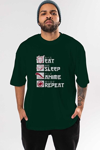 Ankhises Jedi, spavaj, anime, ponovi Anime Front Štampano Emerald Green Overs...