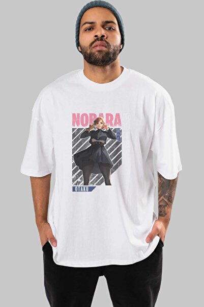 Ankhises Nobara Kugisaki 4 Anime Sa deznom Bela Oversize kroj T-shirt - Muška...