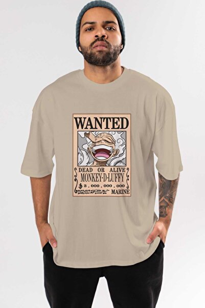 Ankhises CARTEL LUFFY GEAR 5 Аніме з попереднім принтом Бежевий Oversize футб...