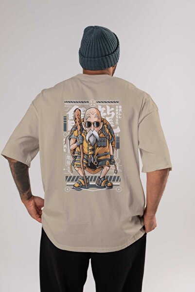 Ankhises roshi novi anime arka Štampano bež Oversize kroj T-shirt 100% pamuk ...