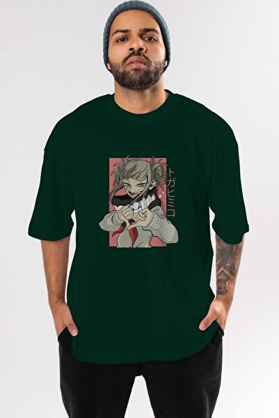 Ankhises Anime Himiko Toga Smaragdno Zelena Oversize kroj T-shirt - Muškarci ...