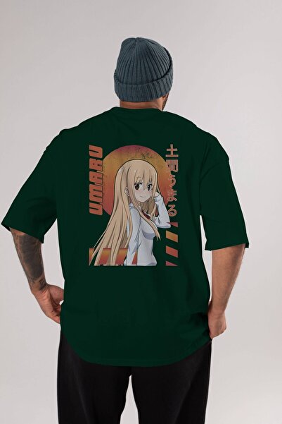 Ankhises Umaru Doma 5 Anime Sa deznom - Emerald Green Oversize kroj Pamuk T-s...