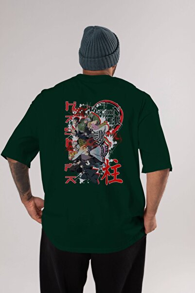 Ankhises DEMON SLAYER SLAYERS Anime Back Štampano Emerald Green Oversize kroj...