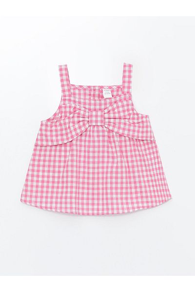 LC Waikiki LCW baby Square Collar Strap Baby Girl Blouse and Trousers 2 Pieces Set