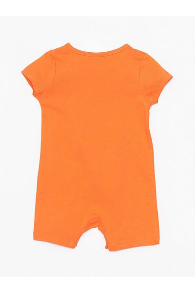 LC Waikiki LCW ECO Crew Neck Short Sleeve Printed Cotton Baby Girl Jumpsuit