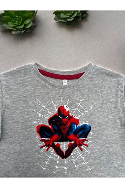 DGK COLLECTİON Boy's Spiderman Printed 2-Piece T-shirt Short Set - 100% Cotton