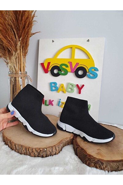 VOSVOSBABY SİYAH ÇOCUK ÇORAP AYAKKKABI