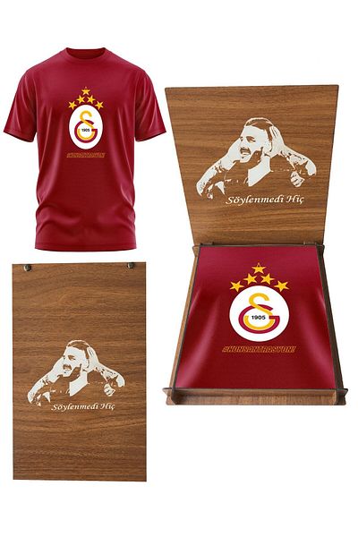 Galatasaray 5 Star Licensed Children's T-Shirt - with Wooden Box and Icardi Comes