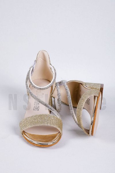 NS Little Rochie de seara de glezna cu toc auriu - Pantofi cu toc pentru fete